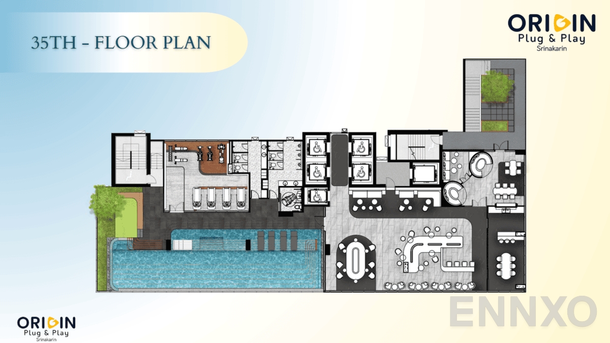 แปลนชั้น 35th Floor ของโครงการ ออริจิ้น ปลั๊ก แอนด์ เพลย์ ศรีนครินทร์