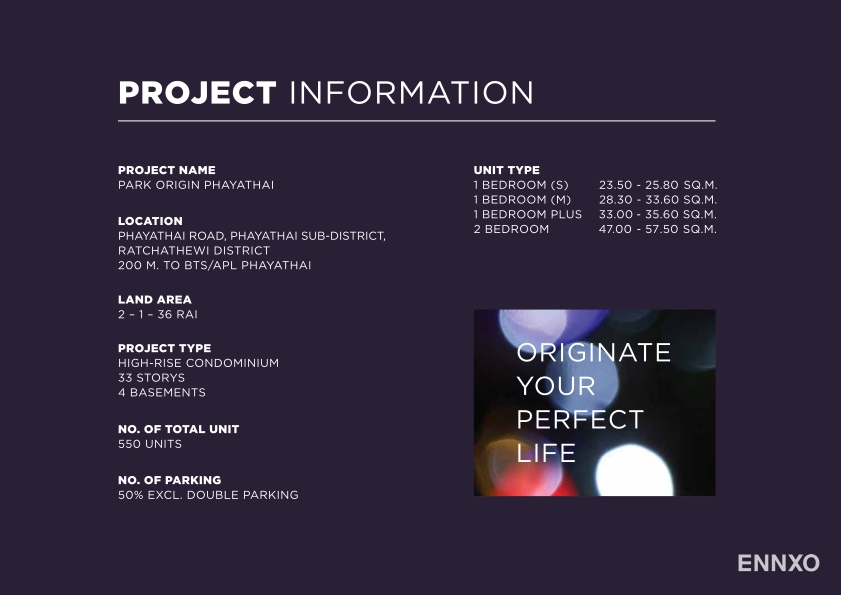 รูป โบรชัวร์ ของ โครงการ พาร์ค ออริจิ้น พญาไทย หน้า 2