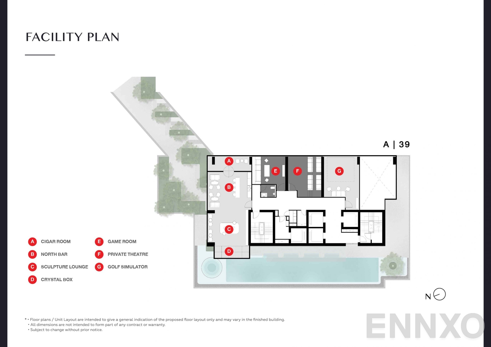 แปลนชั้น Facility Plan A 39 ของโครงการ พาร์ค ออริจิ้น ทองหล่อ