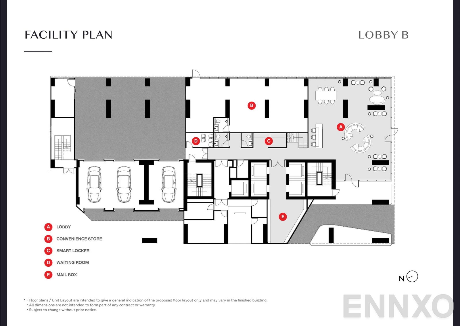 แปลนชั้น Facility Plan B ของโครงการ พาร์ค ออริจิ้น ทองหล่อ