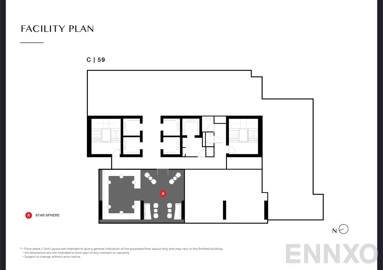 แปลนชั้น Facility Plan C 59 ของโครงการ พาร์ค ออริจิ้น ทองหล่อ