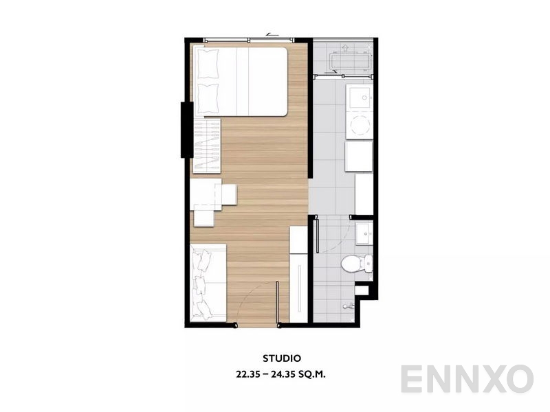 รูปแปลนห้อง Studio ของโครงการ พลัมคอนโด แจ้งวัฒนะ - ดอนเมือง