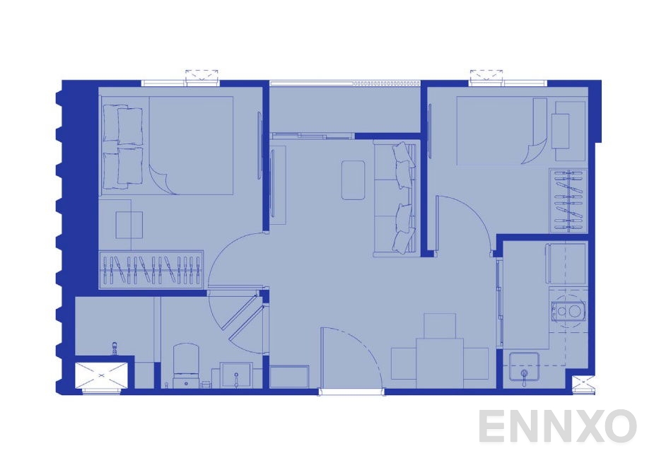 รูปแปลนห้อง Type D ของโครงการ พลัม คอนโด นิวเวสต์