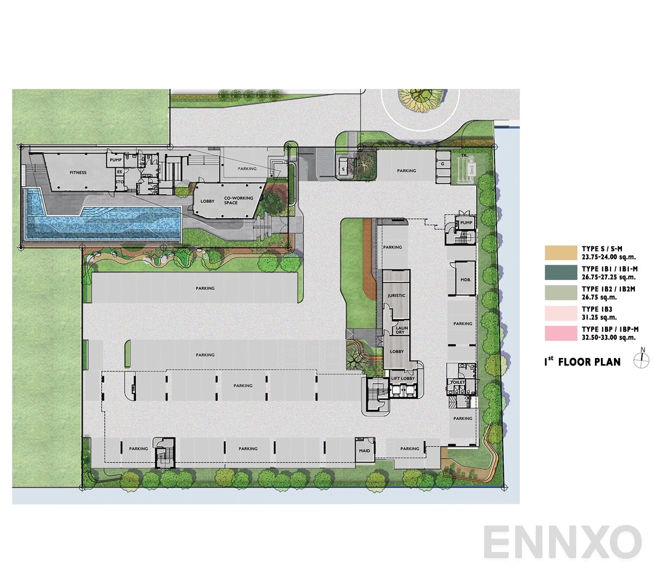 แปลนชั้น Plan 1 ของโครงการ พลัมคอนโด เอ็กซ์ตร้า พระราม 2