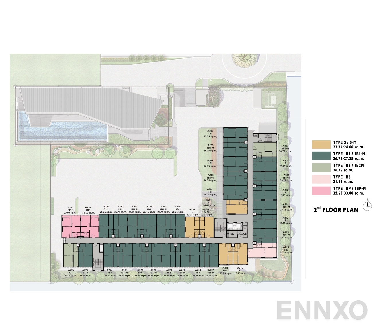 แปลนชั้น Plan 2 ของโครงการ พลัมคอนโด พระราม 2