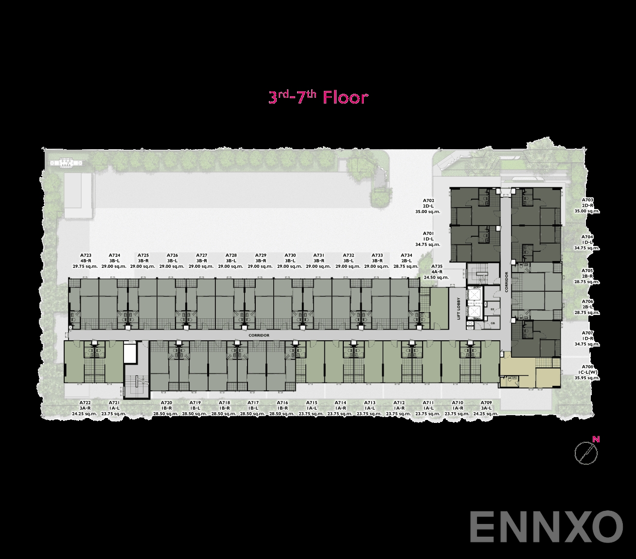 แปลนชั้น Plan 3 ของโครงการ พลัม คอนโด สุขุมวิท 62