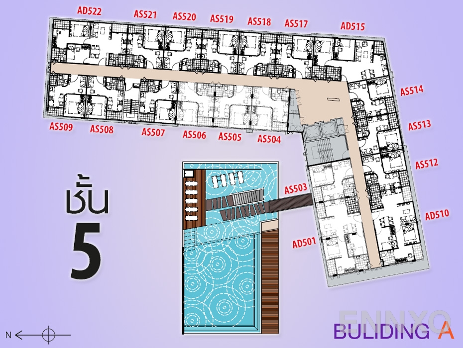 แปลนชั้น Floor 5 ของโครงการ พลัส คอนโด หาดใหญ่