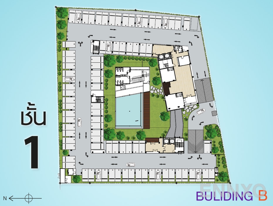 แปลนชั้น Floor 1 ของโครงการ พลัส คอนโด หาดใหญ่