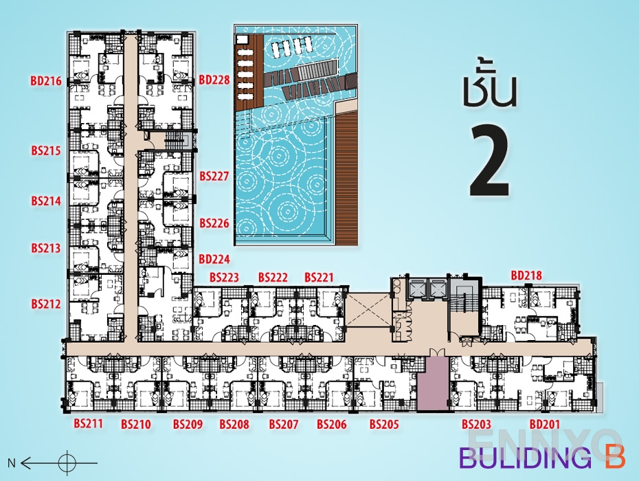 แปลนชั้น Floor 2 ของโครงการ พลัส คอนโด หาดใหญ่