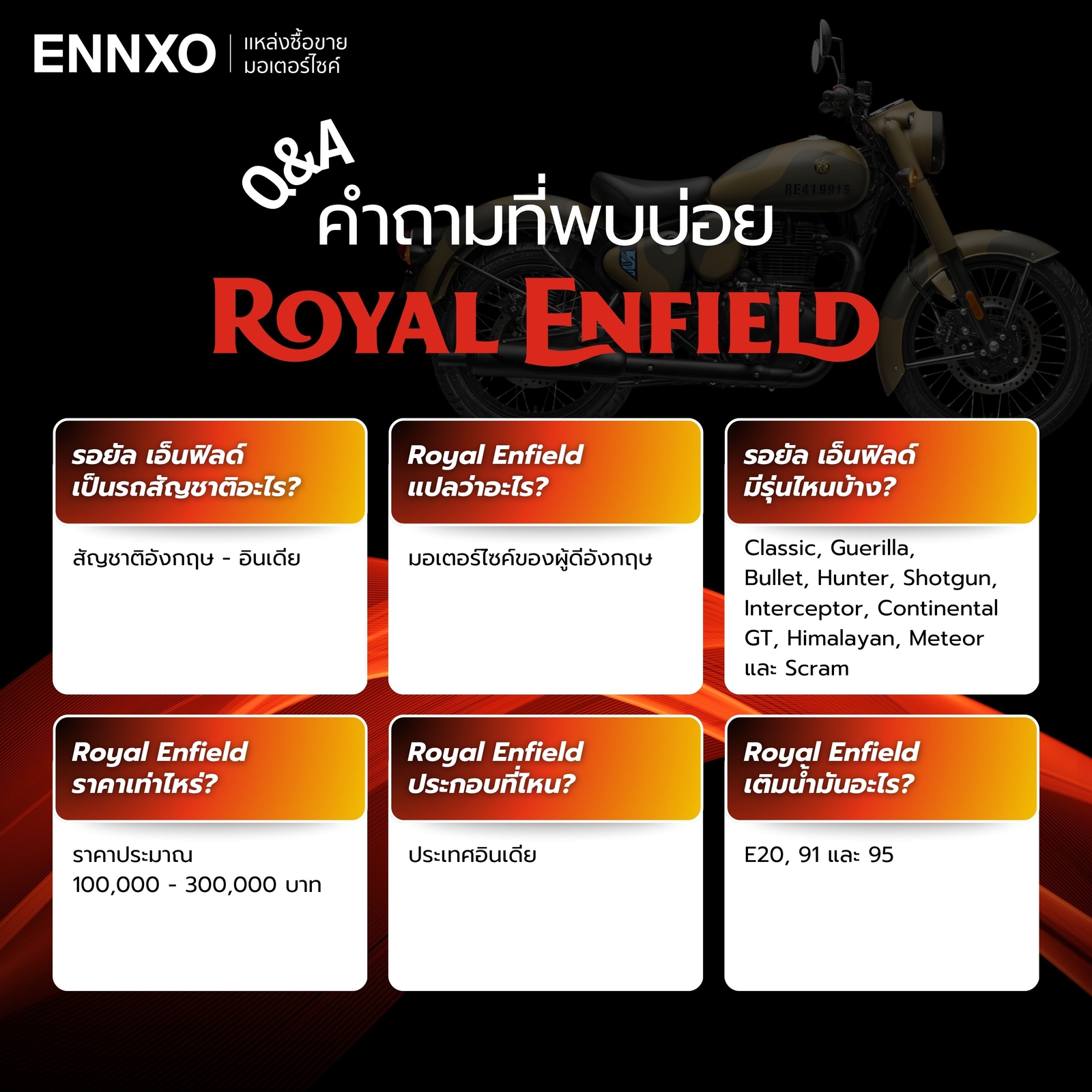 คำถามยอดฮิตของ Royal Enfield