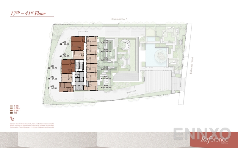 แปลนชั้น 7-41 ของโครงการ เรฟเฟอเรนซ์ เอกมัย 