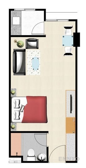 รูปแปลนห้อง Studio ของโครงการ Regent Home 1 Phaholyothin 67