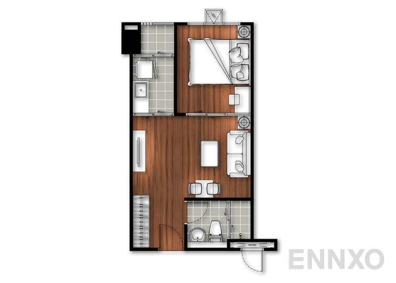 รูปแปลนห้อง Studio ของโครงการ Regent home 18 changwattana - laksi