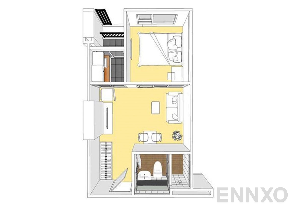 รูปแปลนห้อง Type A ของโครงการ Regent Home Bangson 27