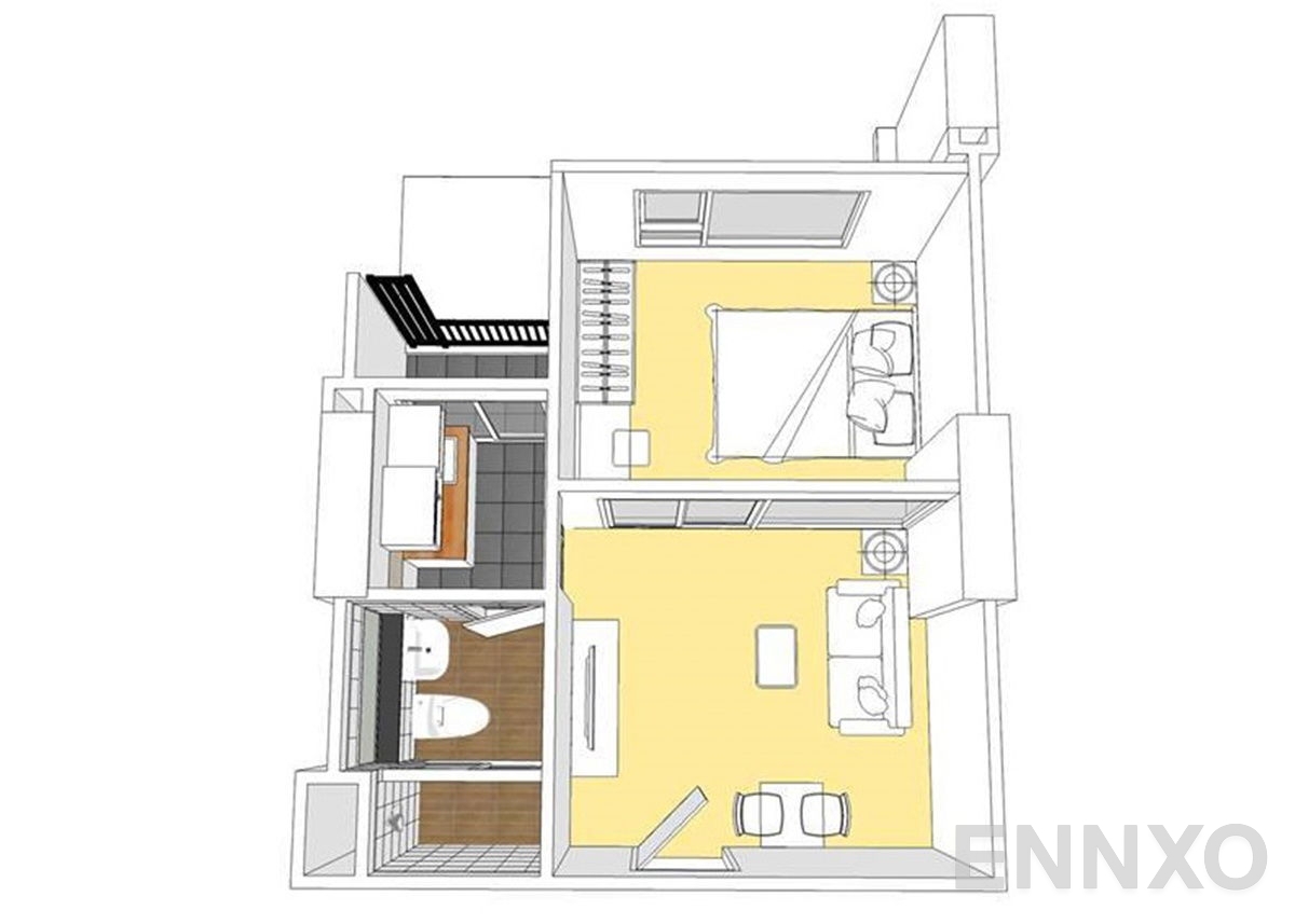 รูปแปลนห้อง Type B  ของโครงการ Regent Home Bangson 27