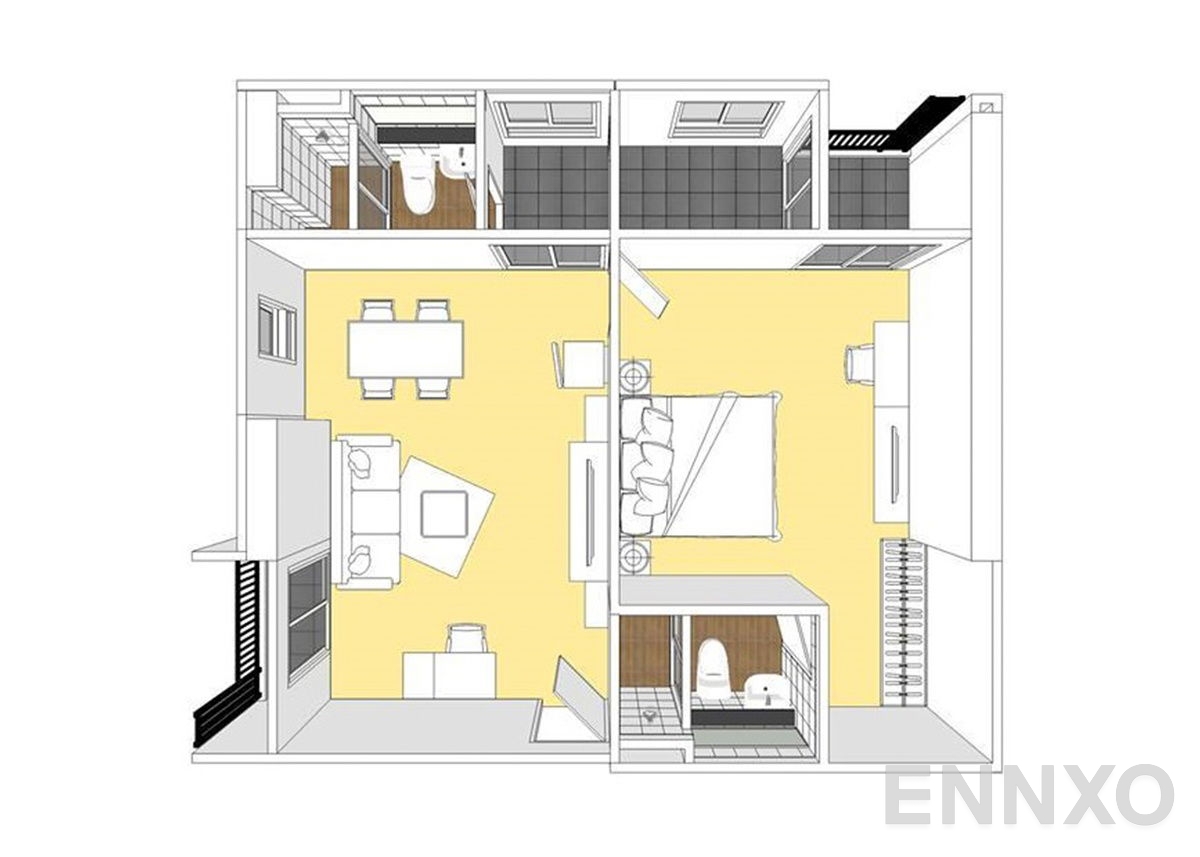 รูปแปลนห้อง Type C ของโครงการ Regent Home Bangson 27