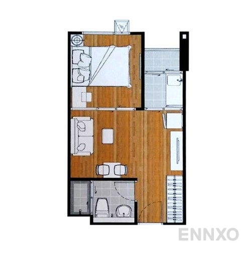 รูปแปลนห้อง 1 Bedroom โครงการ รีเจ้นท์ โฮม สุขุมวิท 81