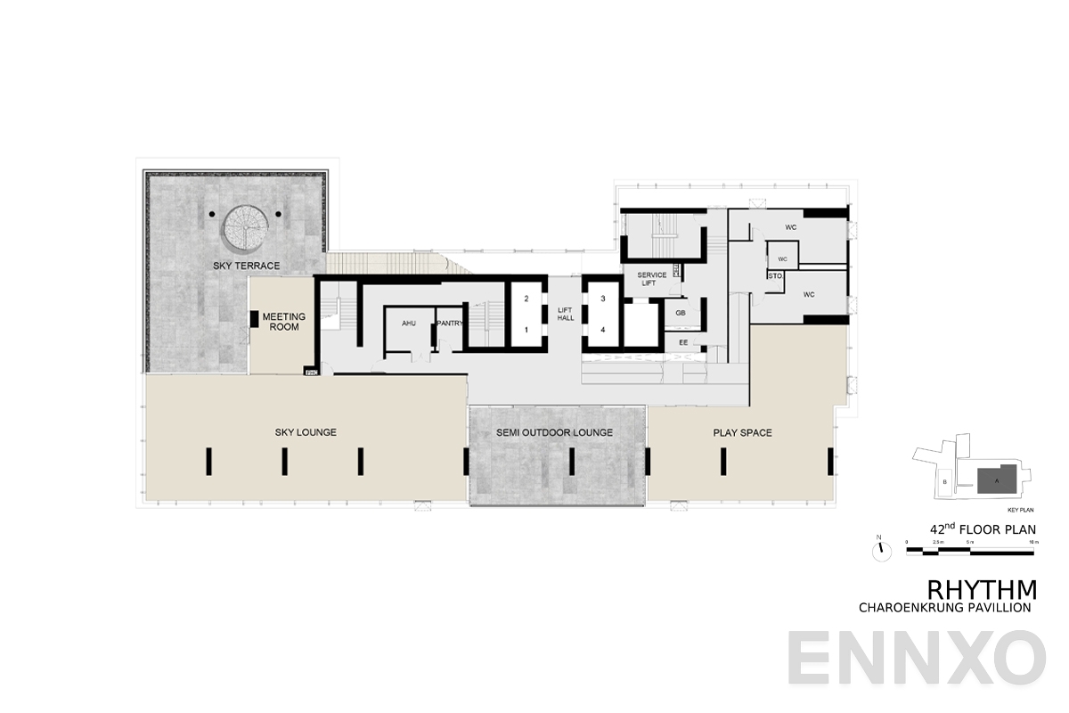 แปลนชั้น 42nd Floor ของโครงการ ริทึ่ม เจริญกรุง พาวิลเลี่ยน