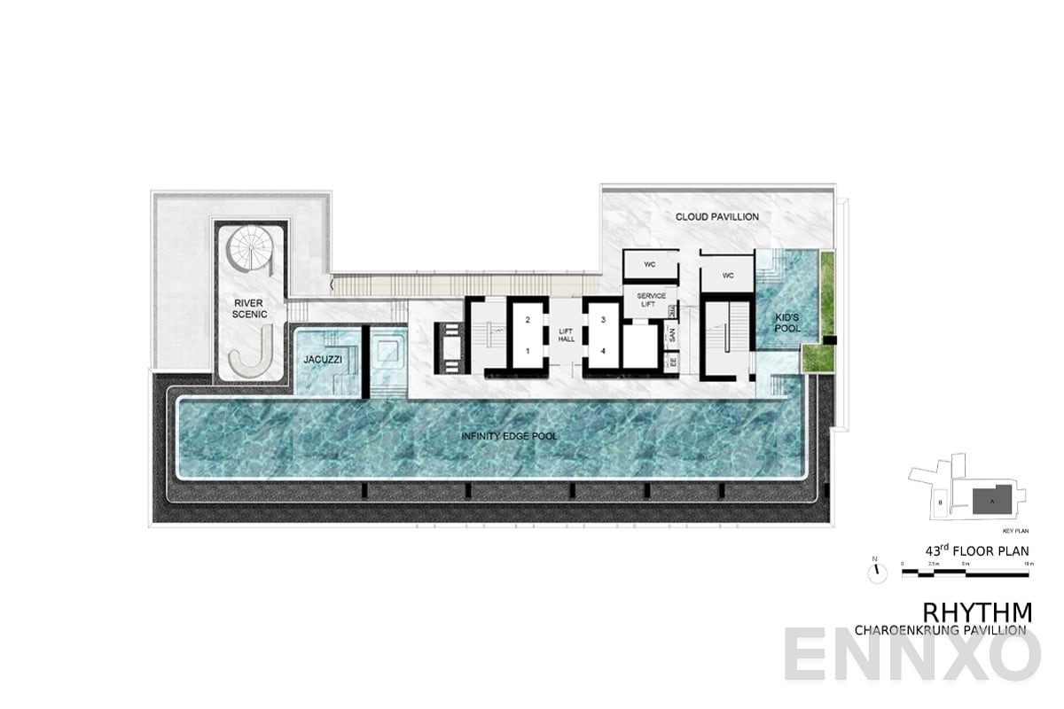 แปลนชั้น 43rd Floor ของโครงการ ริทึ่ม เจริญกรุง พาวิลเลี่ยน