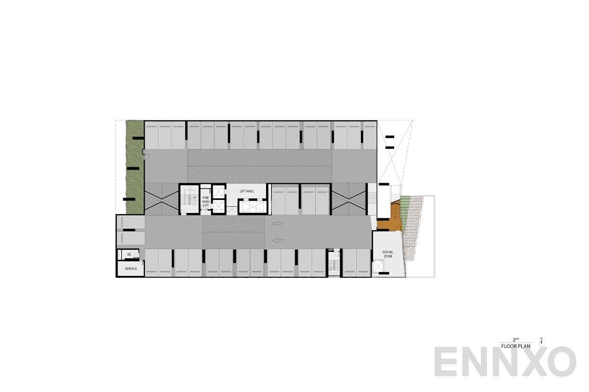แปลนชั้น 2nd floor plan ของโครงการ ริทึ่ม เอกมัย เอสเตท