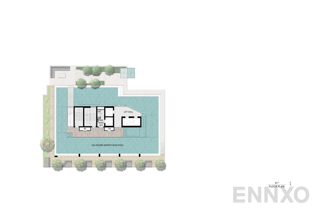 แปลนชั้น 31st floor plan ของโครงการ ริทึ่ม เอกมัย เอสเตท