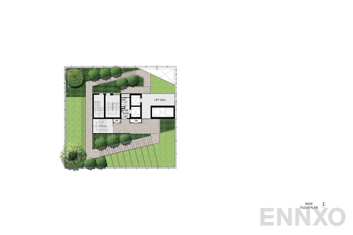 แปลนชั้น Rooftop plan ของโครงการ ริทึ่ม เอกมัย เอสเตท