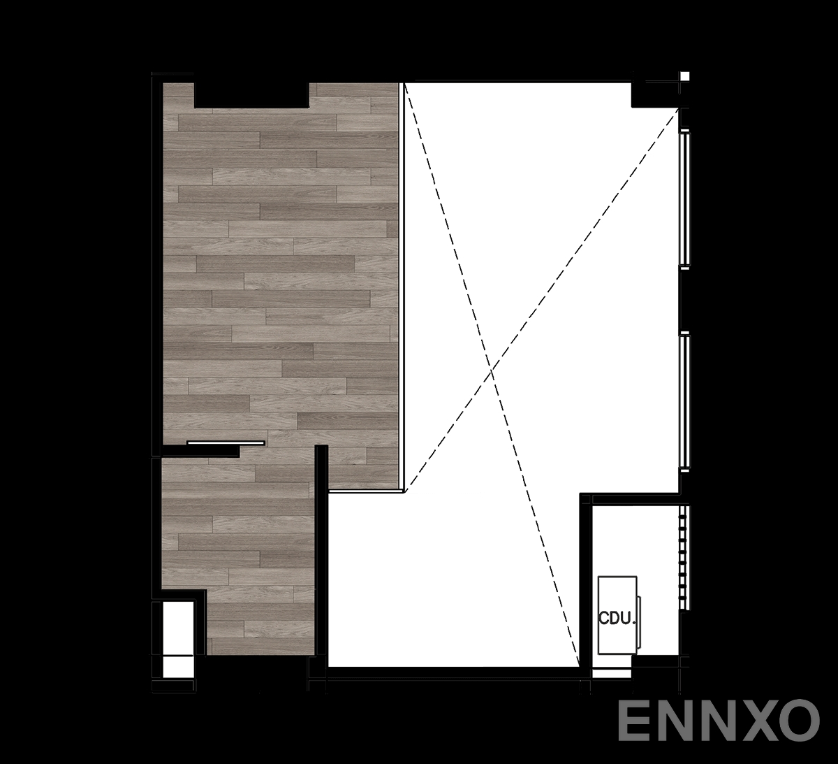 รูปแปลนห้อง Type C2 ของโครงการ เดอะ คอลเล็ค รัชดา 32