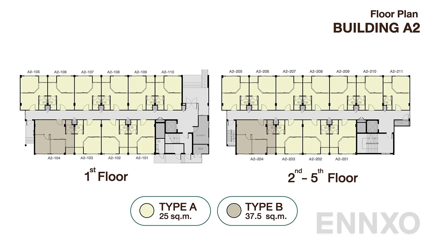 แปลนชั้น Floorplan ตึก A2 ของโครงการ เสนาคิทท์ บางนา กม.29