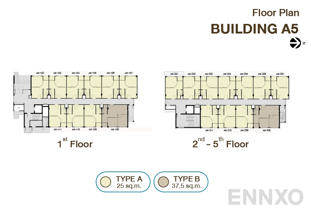 แปลนชั้น Floorplan ตึก A5 ของโครงการ เสนาคิทท์ บางนา กม.29