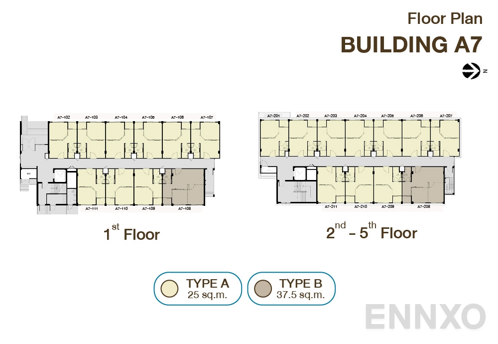แปลนชั้น Floorplan ตึก A7 ของโครงการ เสนาคิทท์ บางนา กม.29