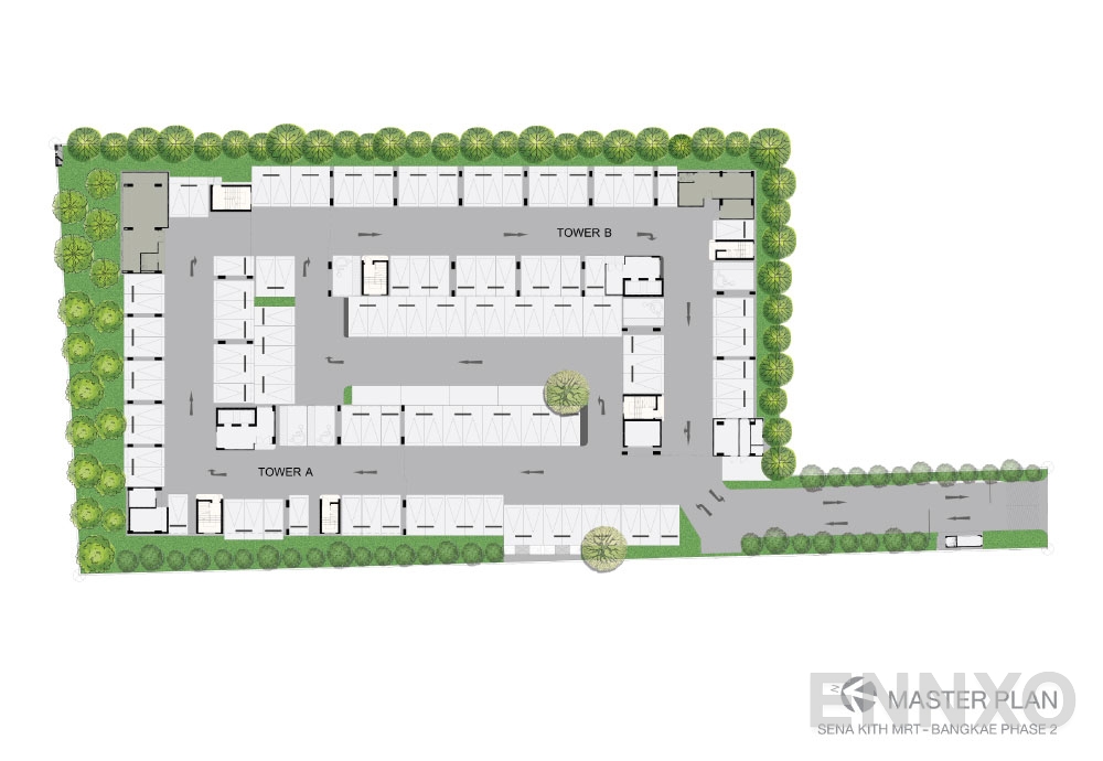 แปลนชั้น ชั้น Master ของโครงการ เสนาคิทท์ เอ็มอาร์ที บางแค เฟส 2