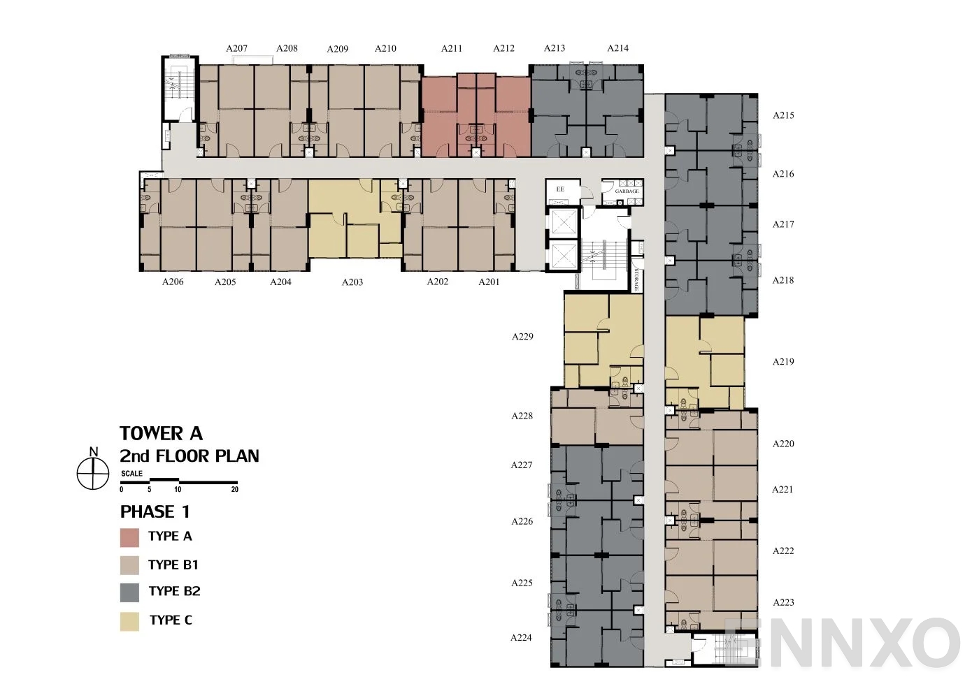 แปลนชั้น ชั้น 2nd (อาคาร A) ของโครงการ เสนาคิทท์ พหลโยธิน - นวนคร