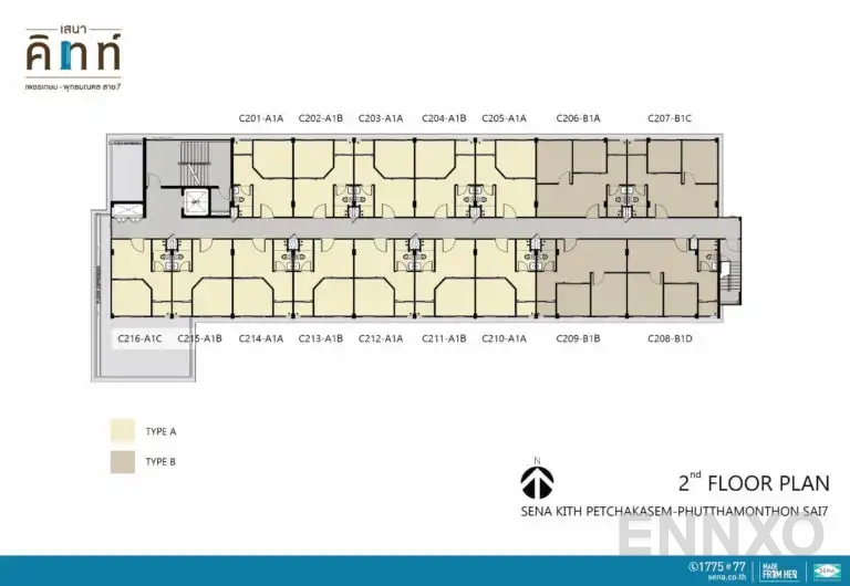 แปลนชั้น 2nd Floor ของโครงการ เสนาคิทท์ เพชรเกษม - พุทธมณฑล สาย 7