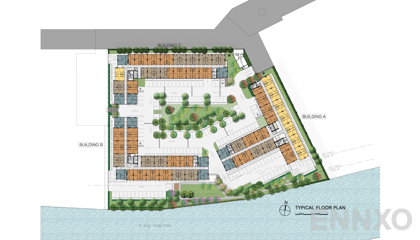 แปลนชั้น Typical Florplan  ของโครงการ เสนาคิทท์ รัตนาธิเบศร์ - บางบัวทอง