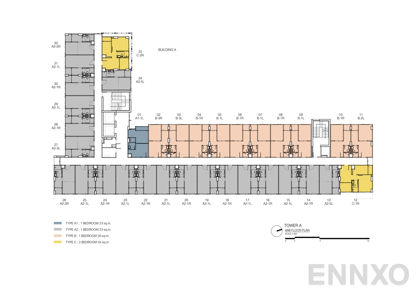 แปลนชั้น 2nd Tower A ของโครงการ เสนาคิทท์ สำโรง อินเตอร์เชนจ์