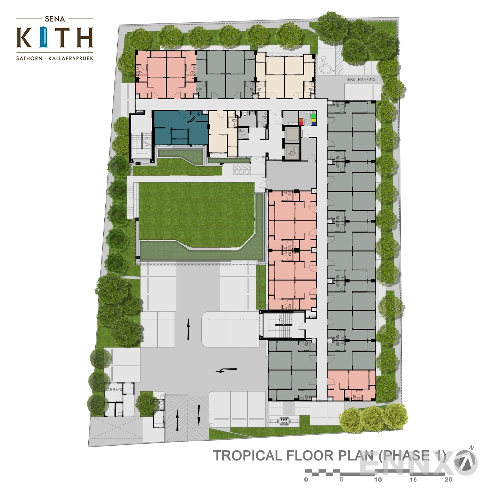 แปลนชั้น Tropical Plan ของโครงการ เสนาคิทท์ สาทร - กัลปพฤกษ์