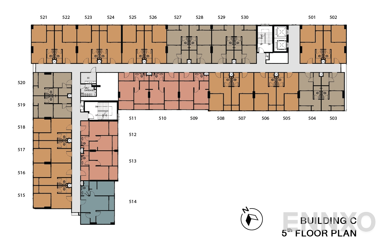 แปลนชั้น Building C (5th Floor) ของโครงการ เสนาคิทท์ ศรีนครินทร์ - ศรีด่าน