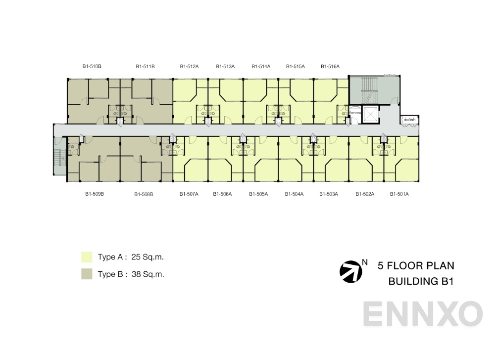 แปลนชั้น 5th Floor Plan ของโครงการ เสนาคิทท์ เวสต์เกต - บางบัวทอง เฟส 1-2