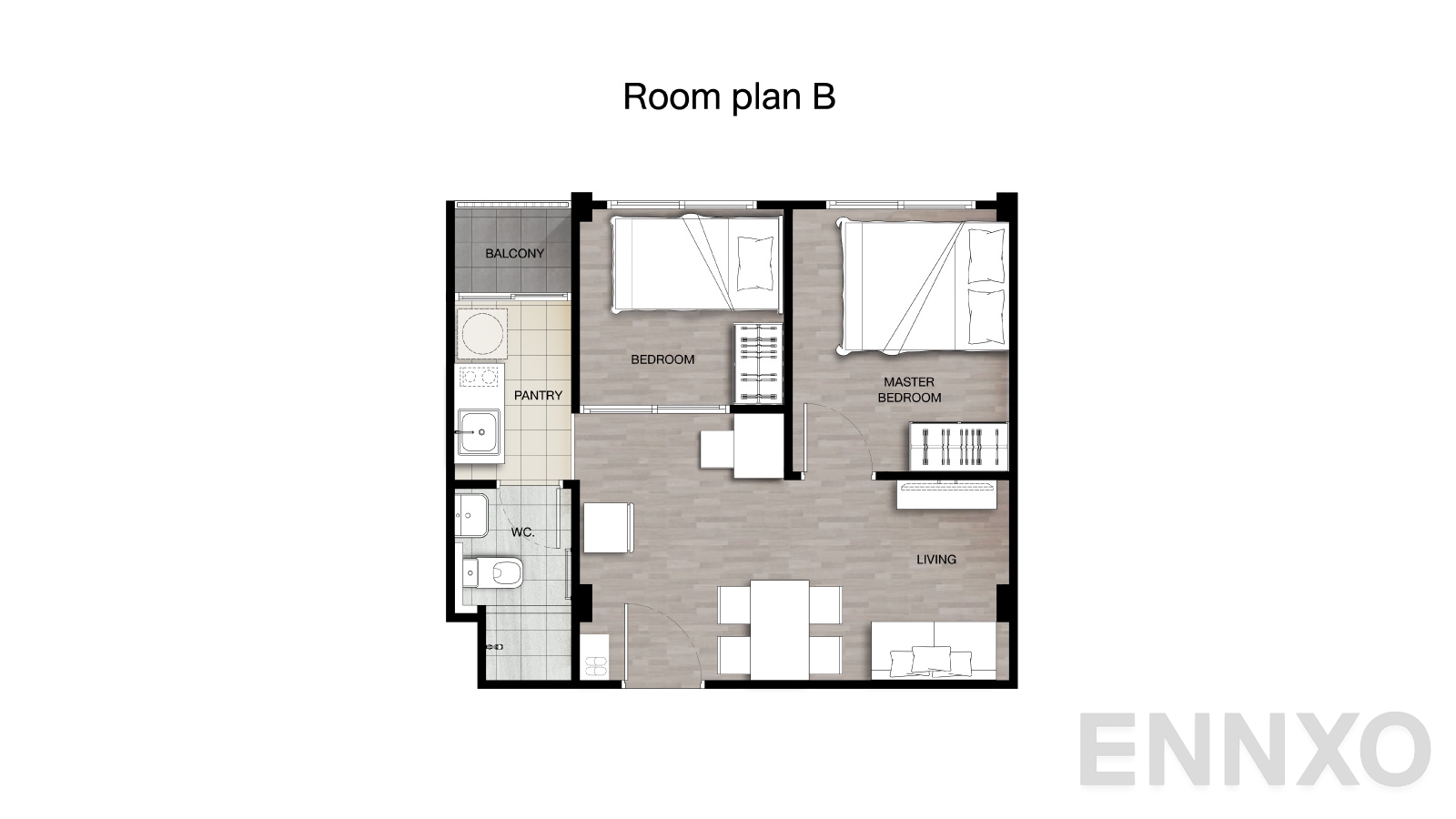 รูปแปลนห้อง TYPE PLAN B ของโครงการ เสนาคิทท์ เวสต์เกต - บางบัวทอง เฟส 1-2