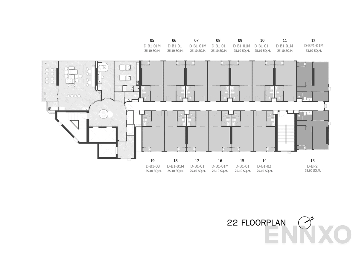 แปลนชั้น 22nd Floor ของโครงการ SO ORIGIN KASET INTERCHANGE