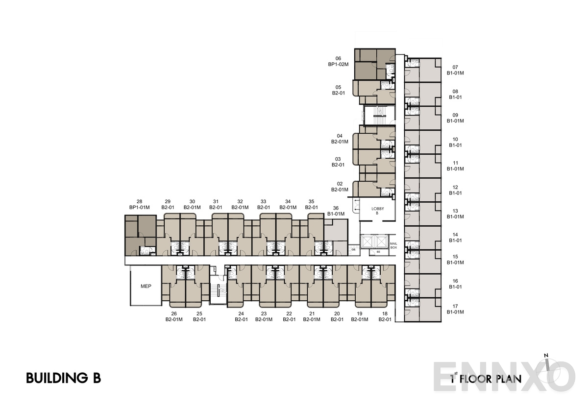 แปลนชั้น 1st Floor Plan ของโครงการ So Origin Pattaya