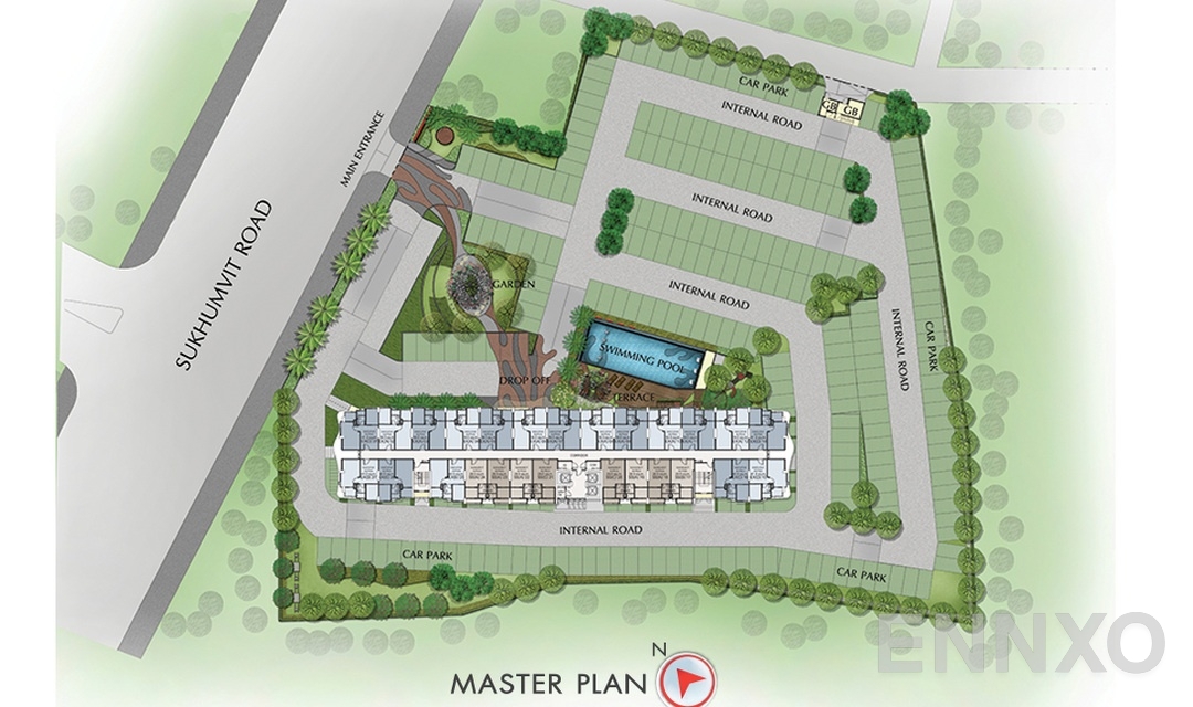 แปลนชั้น Master Plan ของโครงการ Supalai City Resort Chonburi