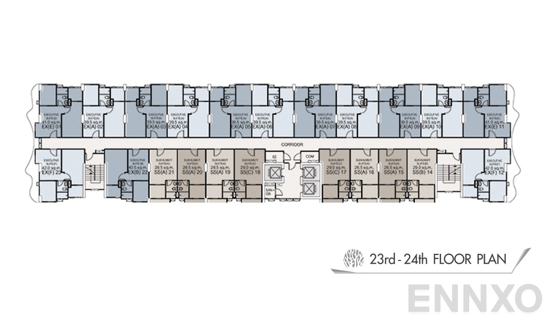 แปลนชั้น 23-24 ของโครงการ Supalai City Resort Chonburi