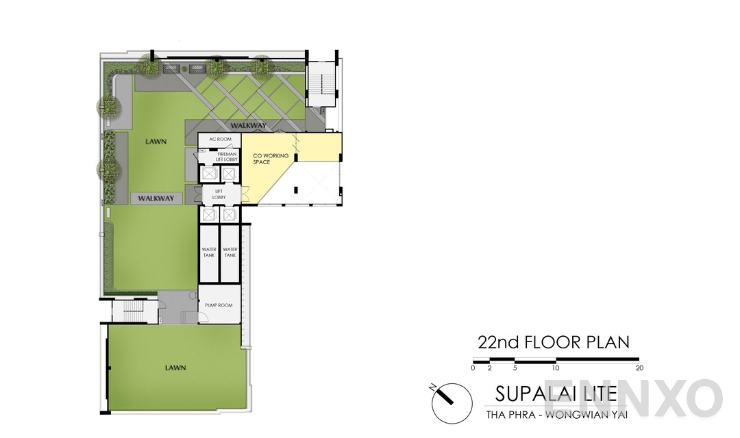 แปลนชั้น 22ND ของโครงการ Supalai Lite Thaphra - Wongwian Yai