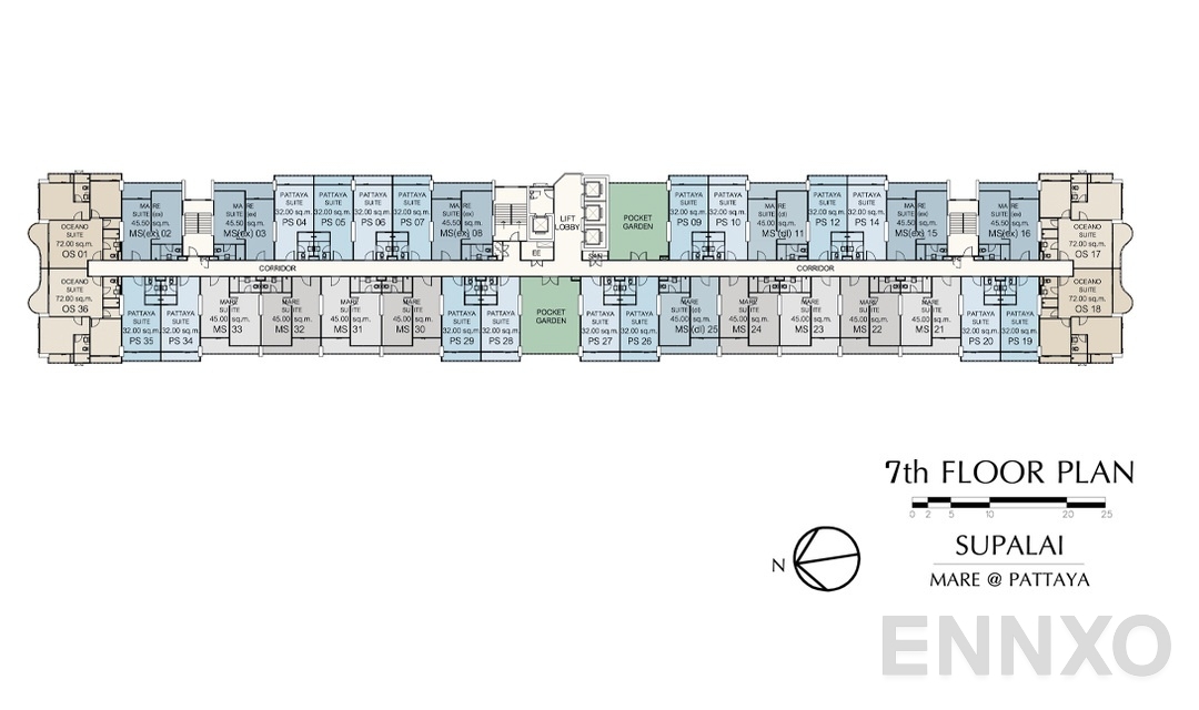 แปลนชั้น 7 ของโครงการ ศุภาลัย มาเรย์ แอท พัทยา