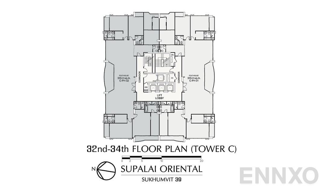 แปลนชั้น 32-34-towerc ของโครงการ ศุภาลัย โอเรียนทัล สุขุมวิท 39