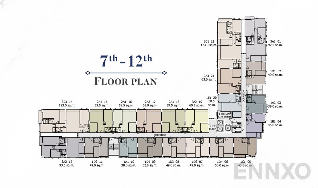 แปลนชั้น 01_MasterPlan_7-12th ของโครงการ Supalai Premier Samsen - Ratchawat