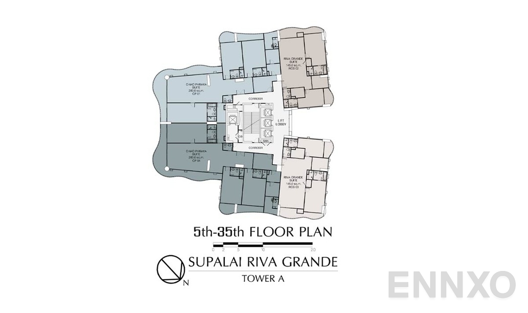 แปลนชั้น Tower-A-5-35TH ของโครงการ ศุภาลัย ริวา แกรนด์