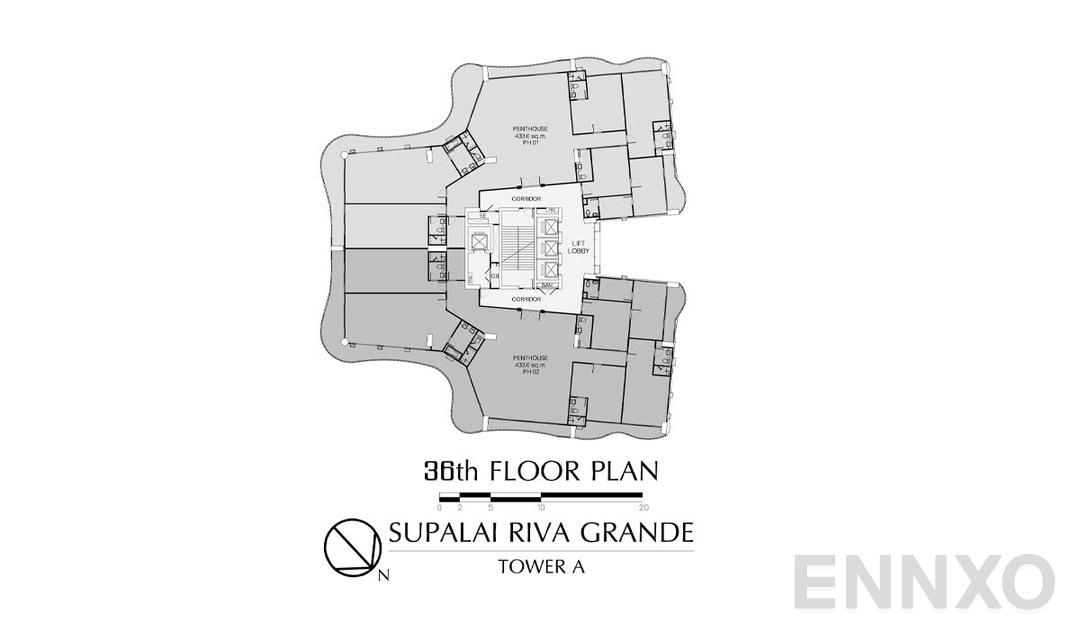 แปลนชั้น Tower-A-36TH ของโครงการ ศุภาลัย ริวา แกรนด์