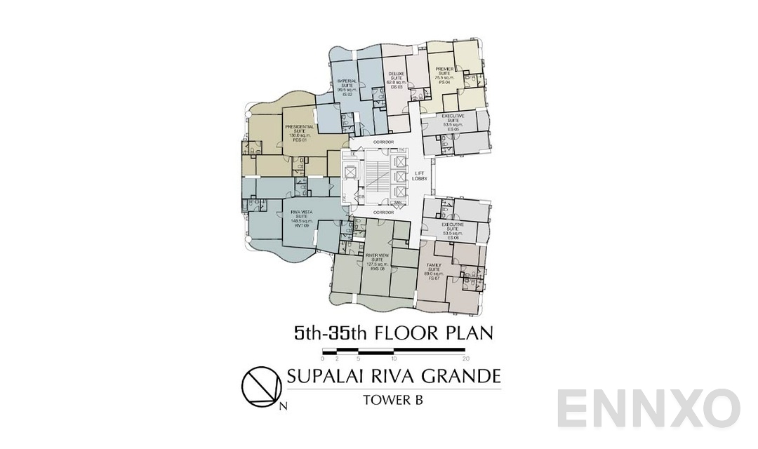 แปลนชั้น Tower-B-5-35TH ของโครงการ ศุภาลัย ริวา แกรนด์